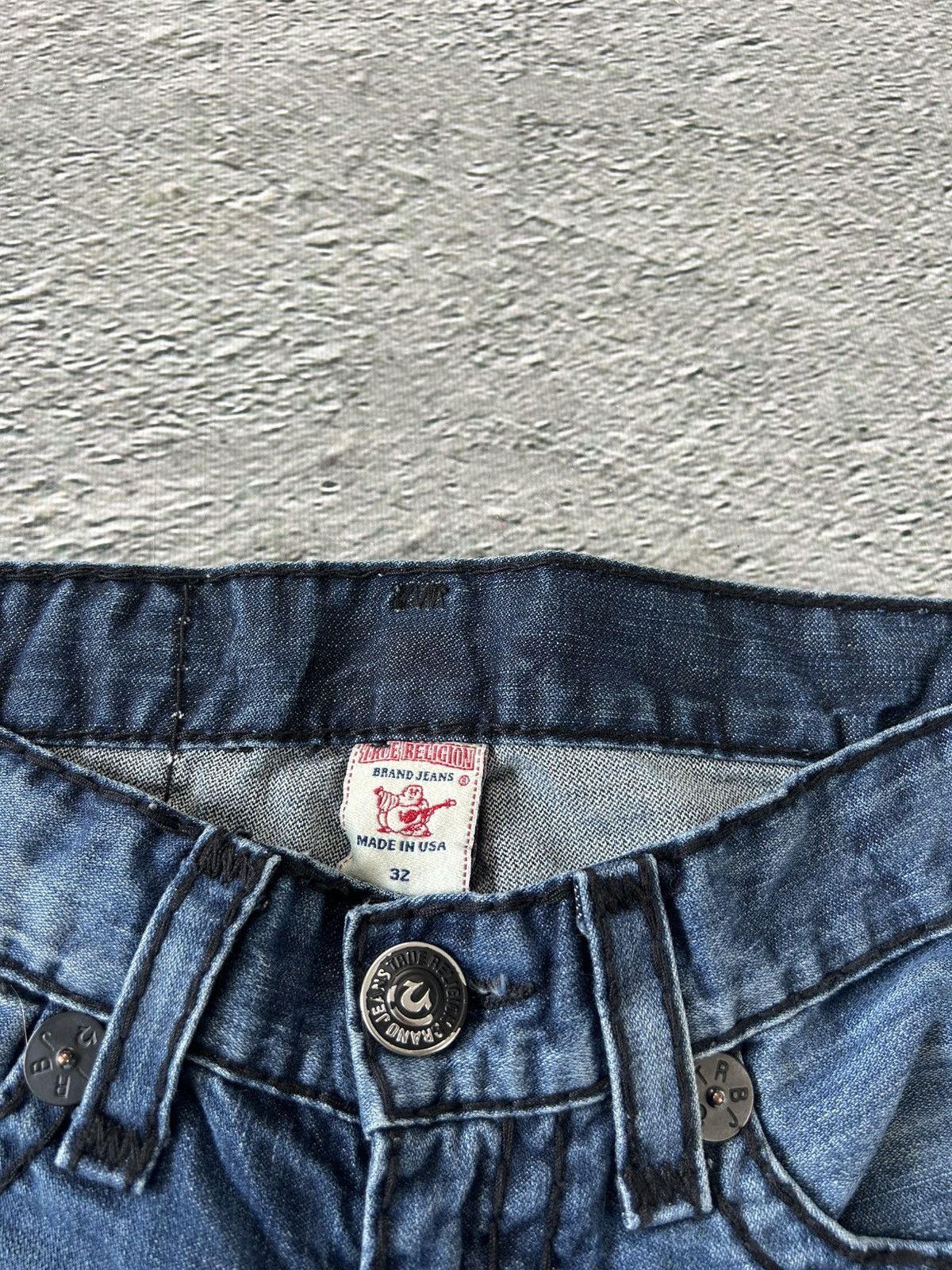 True Religion True Religion blue jeans black thick stitching Y2K Bobby Size US 33 - 9 Thumbnail