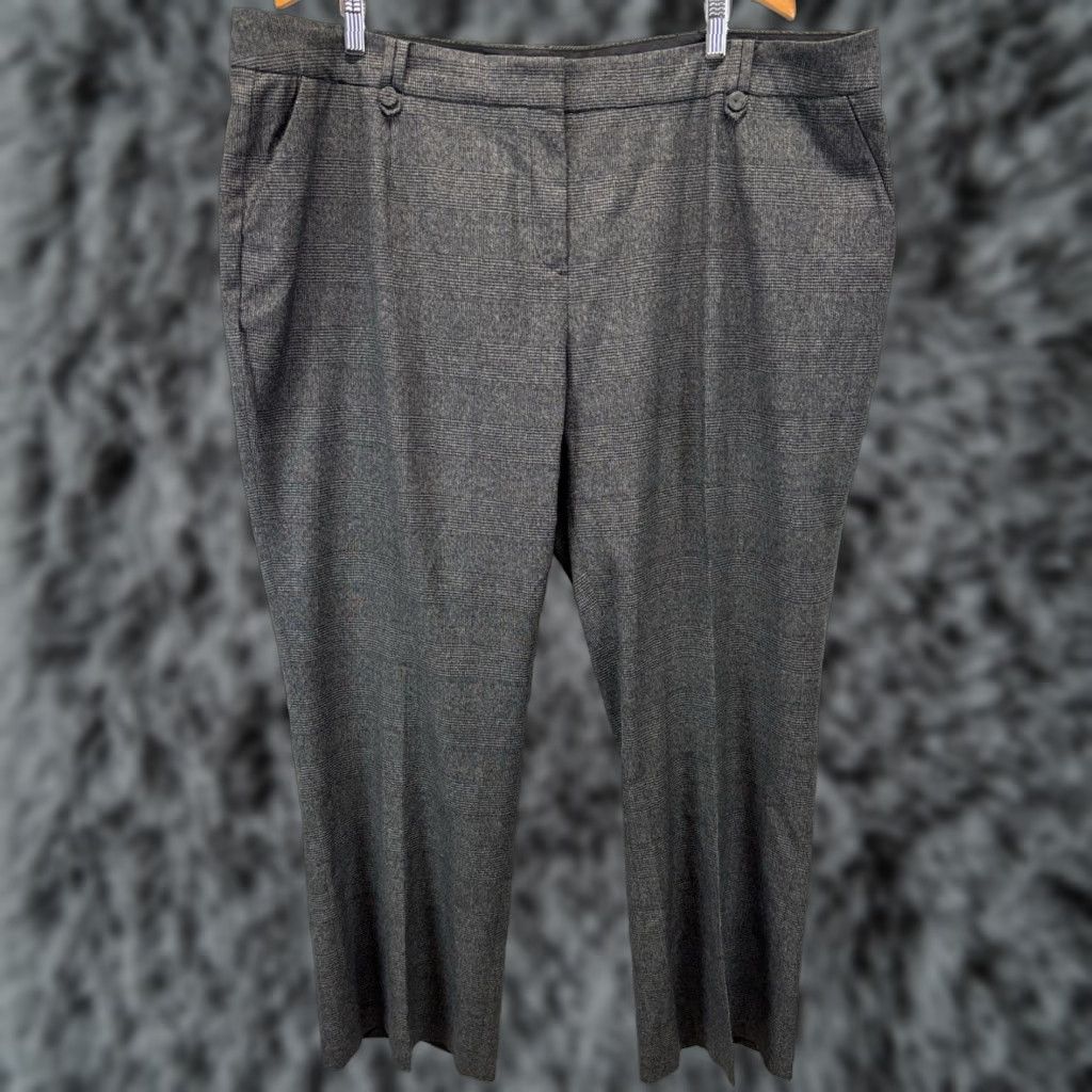 Talbots VINTAGE Talbots Glen Plaid Dress Pants 22W Plus Black White Straight Leg Career Womens Pants Size 40" / US 18 - 1 Thumbnail
