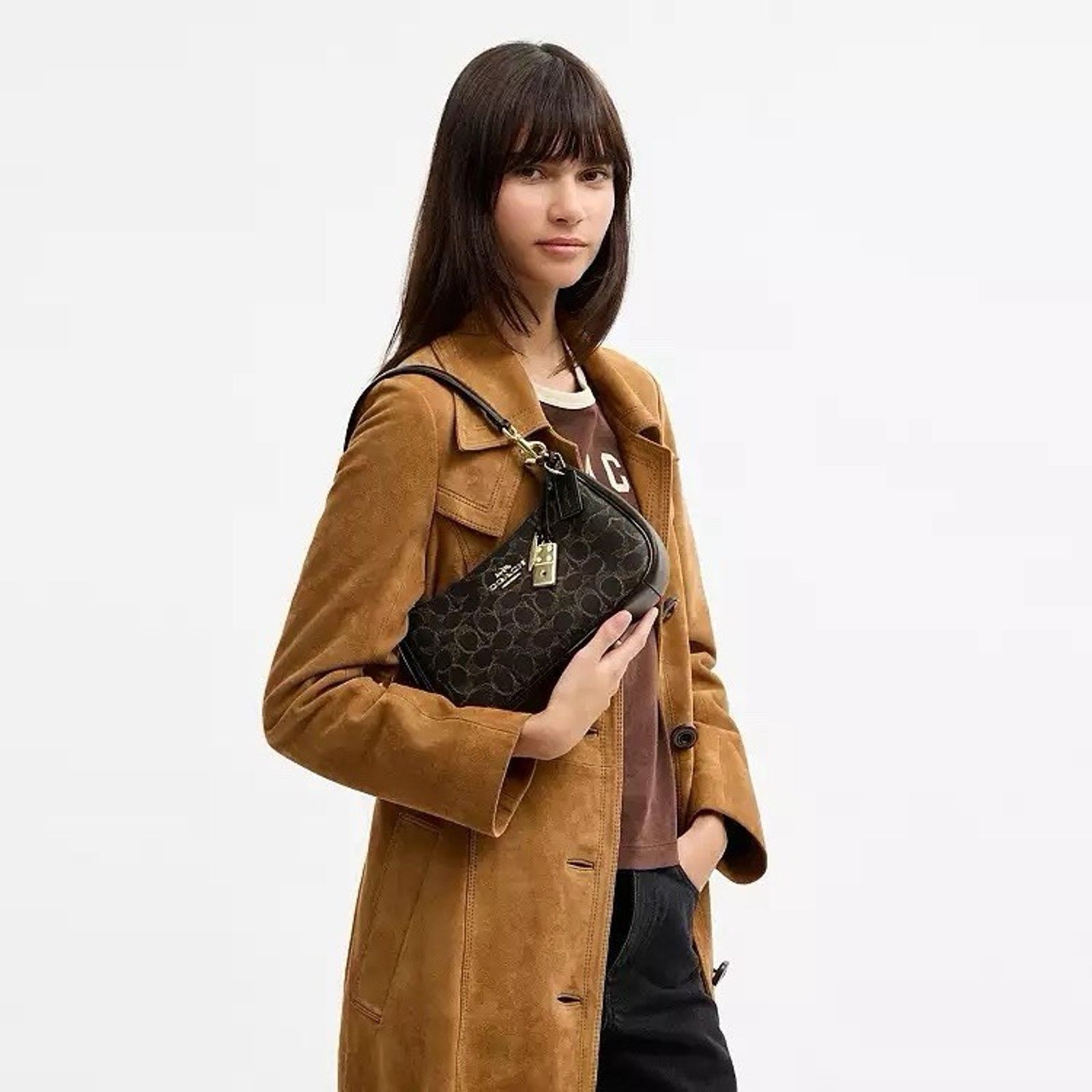 Coach NWT Coach Teri Shoulder Bag Loved Charms CDY18 Gold/Brown Size ONE SIZE - 8 Thumbnail