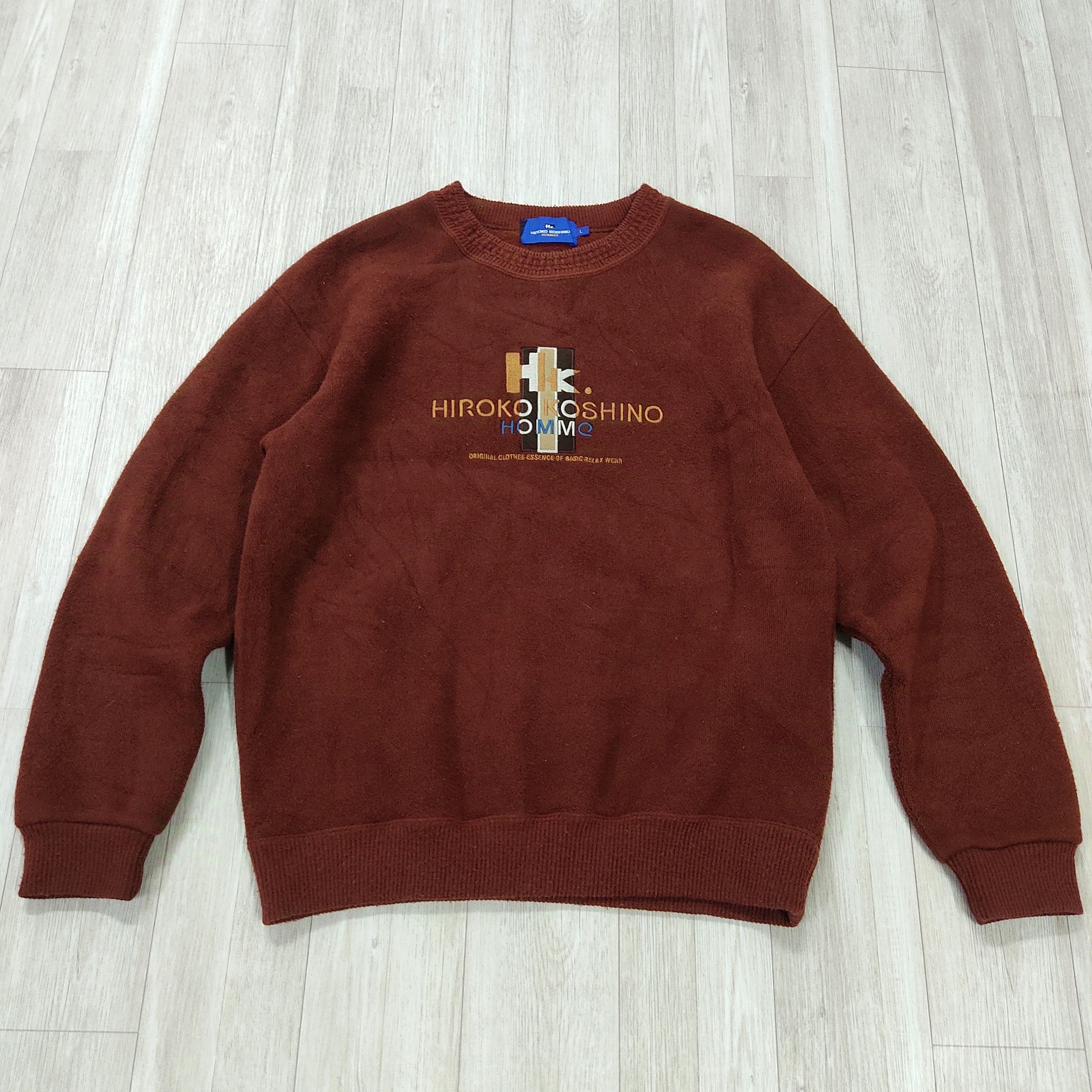 Hiroko Koshino Homme × Japanese Brand Hiroko Koshino Homme Crewneck Wool Sweatshirt Size US L / EU 52-54 / 3 - 4 Thumbnail