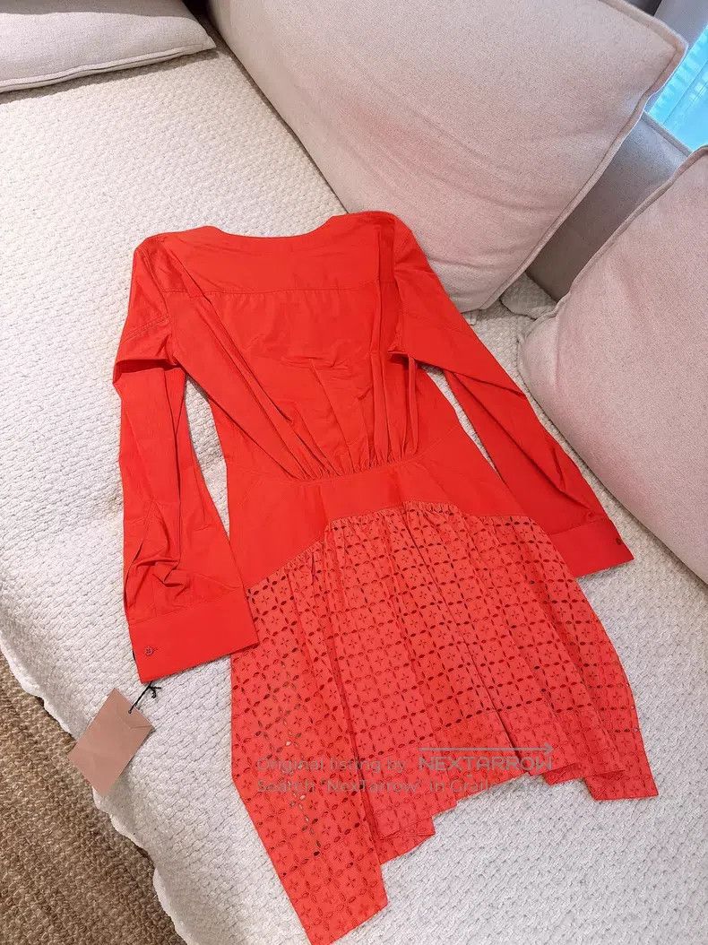Alaia Alaia Classic Orange Red Skirt Hem Top, Square Neckline Size M / US 6-8 / IT 42-44 - 5 Thumbnail