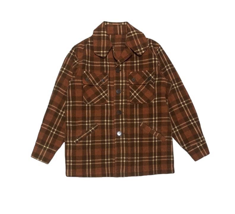 image of Wool Flannel Shirt Jacket By Simple Life Hype Color in Brown, Men's (Size Large)