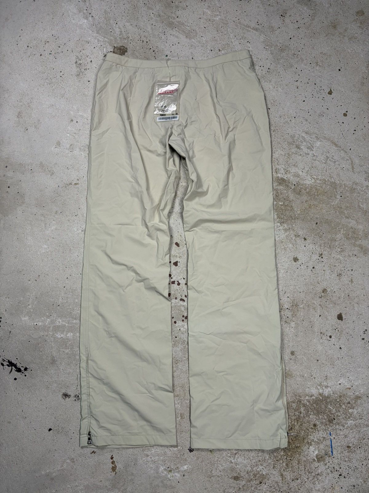 Prada DSWT 2000s Prada Sport Beige Baggy Red Tab Pants Linea Rossa Size 33" - 2 Thumbnail
