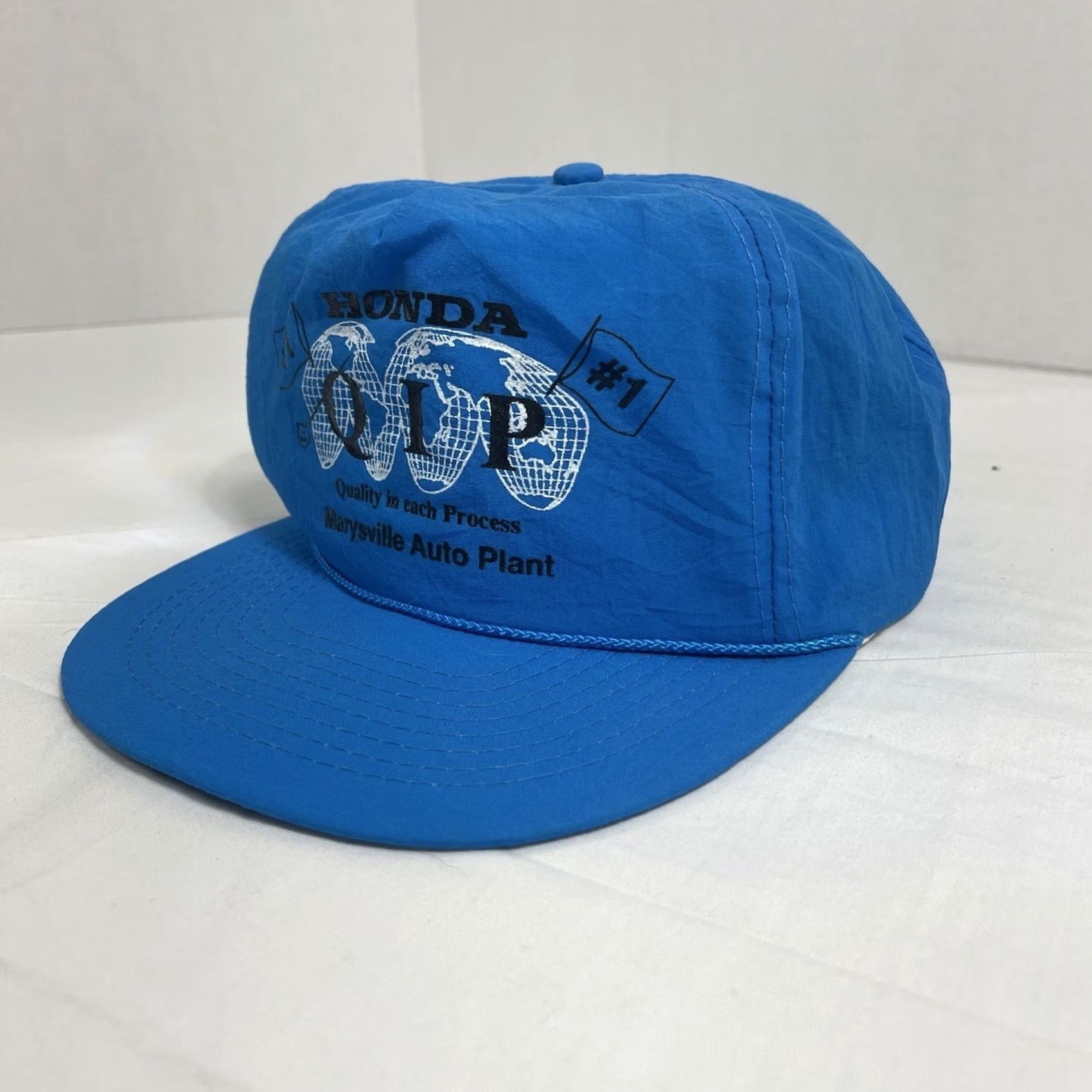 Honda VINTAGE Honda Snapback Rope Baseball Cap Hat Adjustable Blue Men 90s Advertising Arkansas Automotive Dealership Mens Size ONE SIZE - 3 Thumbnail