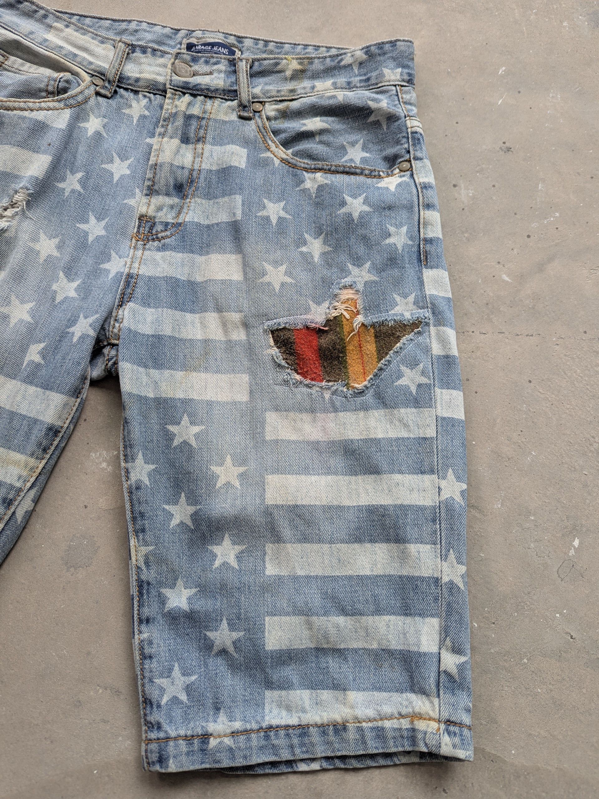 Japanese Brand × Vintage Vintage Garage Jeans Distressed American Flag Size US 28 / EU 44 - 4 Thumbnail