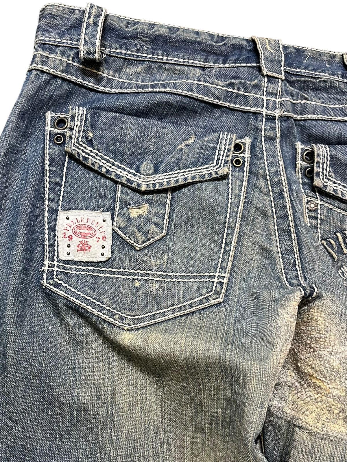 Pelle Pelle Vintage Pelle Pelle Ripped Distressed Denim Size US 35 - 9 Thumbnail