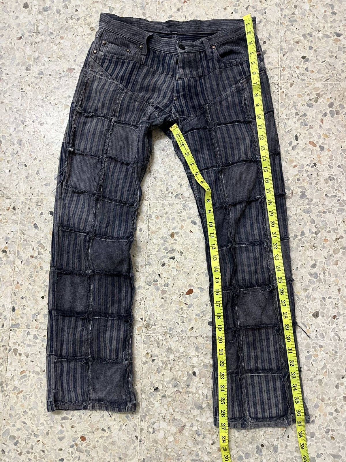 Issey Miyake × Japanese Brand Distressed Japanese brand AYUITE patchwork denim Size US 30 / EU 46 - 13 Thumbnail