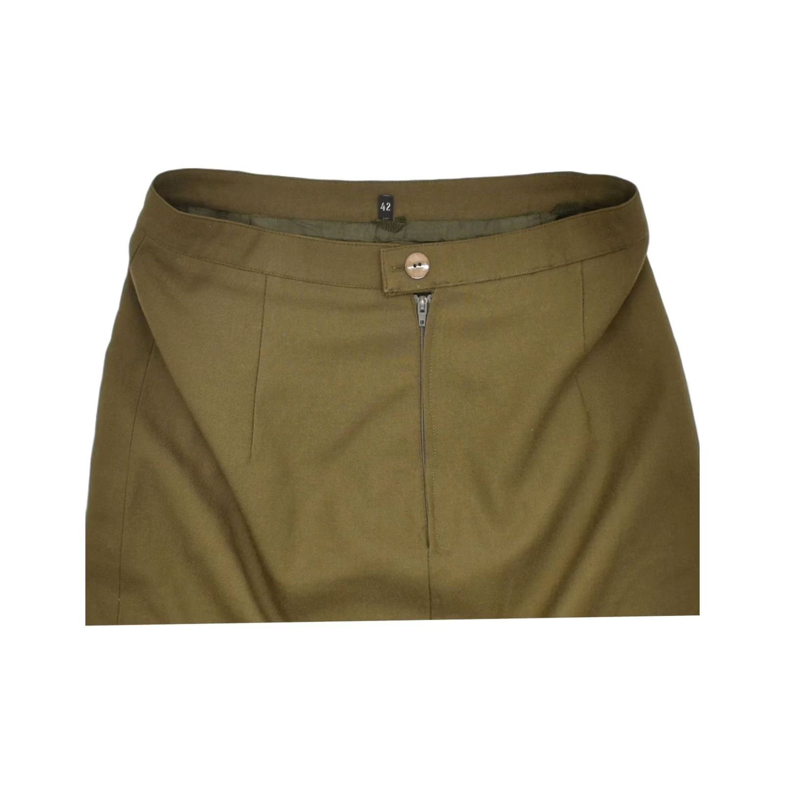 Vintage VINTAGE Womens Pencil Skirt Khaki Cotton Large W30 EU 42 US26 Size 36" / US 14 / IT 50 - 3 Thumbnail