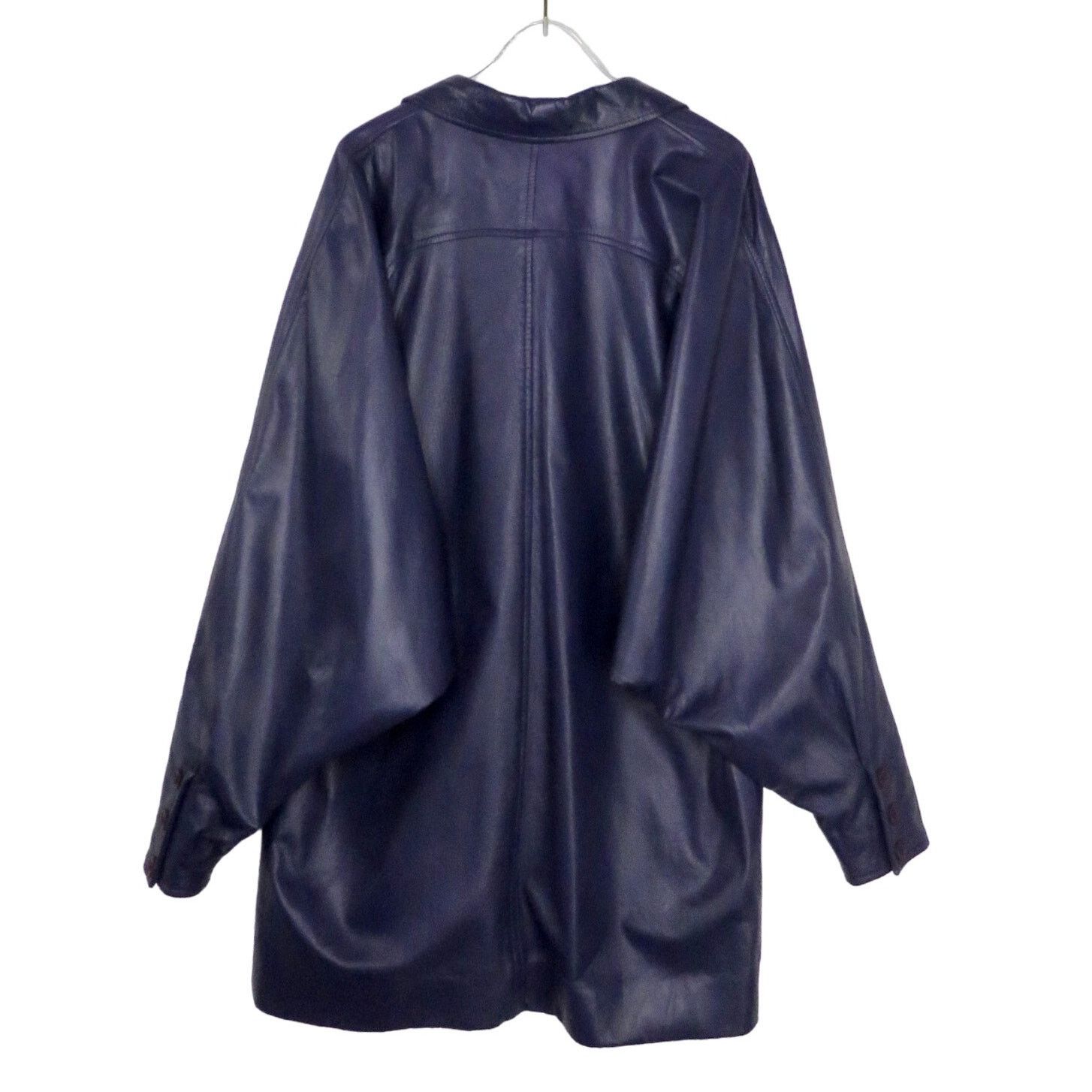 Vintage 90s Vintage Purple Leather Jacket Medium Retro Genuine Size M / US 6-8 / IT 42-44 - 2 Thumbnail