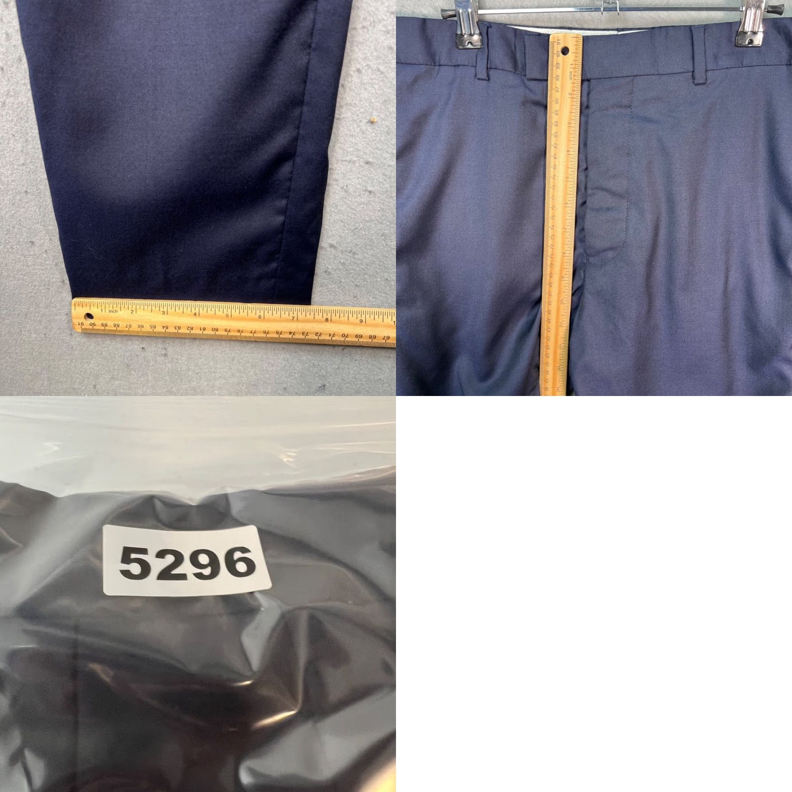 Vintage Officine Generale Mens 46 Blue Wool Dress Pants Tapered Leg Flat Front Regular Waist 31in Dress Pants Size US 30 / EU 46 - 8 Thumbnail