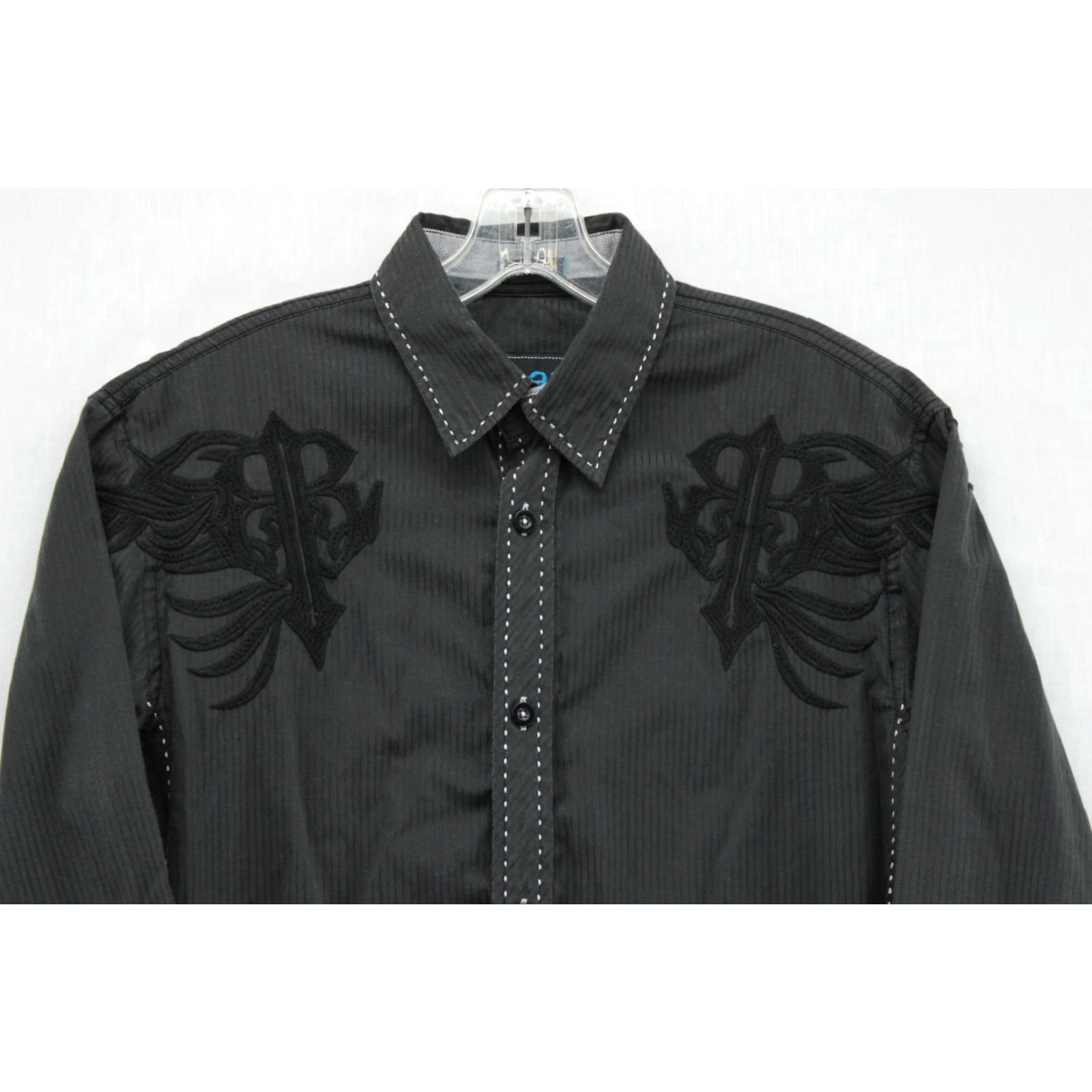Roar Roar Shirt Men's M Black Embroidered Western Button Up Signature Torch Shirt Size US M / EU 48-50 / 2 - 5 Thumbnail