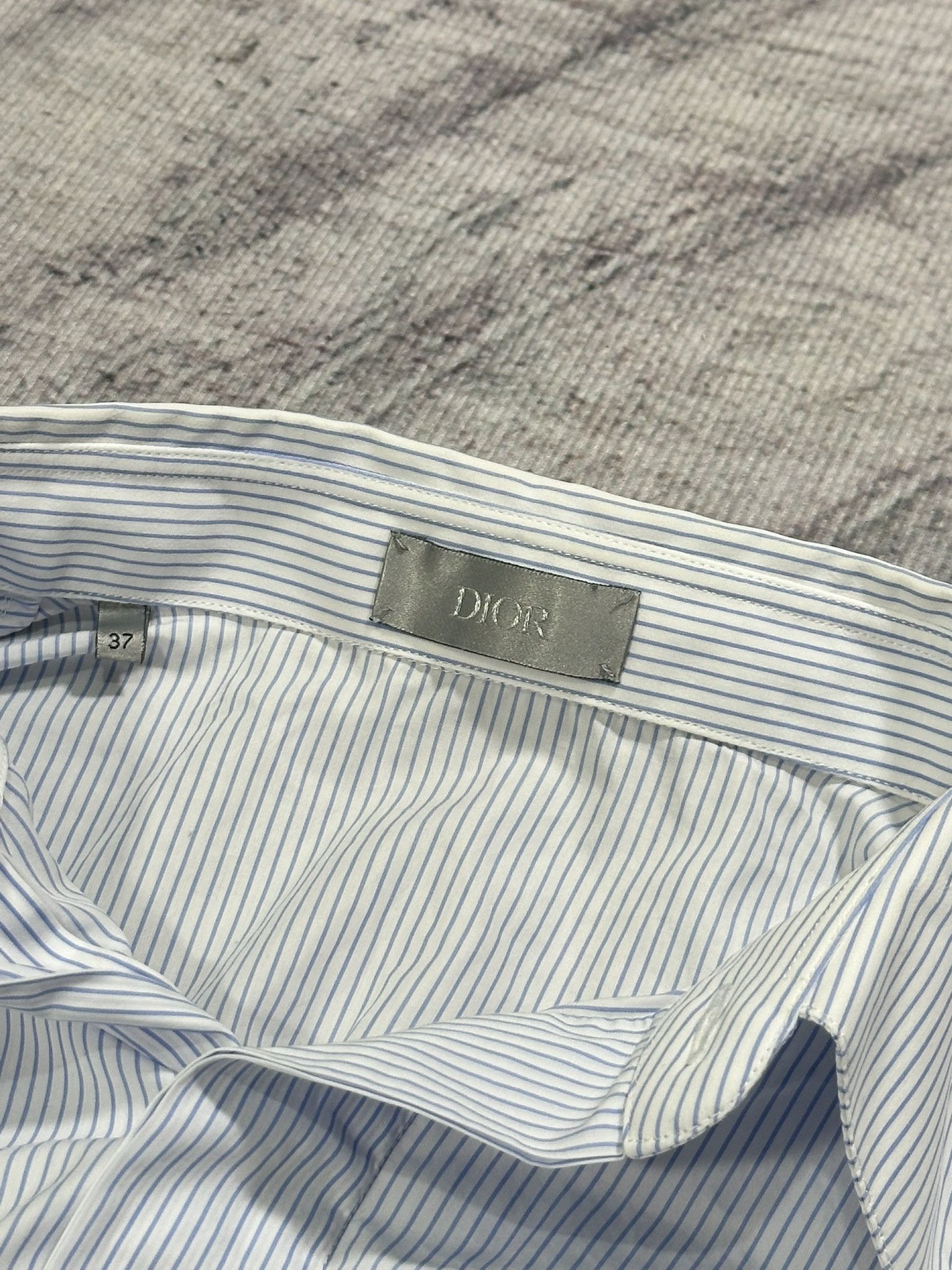 Dior Dior Shirt Striped Small Logo Paris Classic Light Blue Size US S / EU 44-46 / 1 - 8 Thumbnail