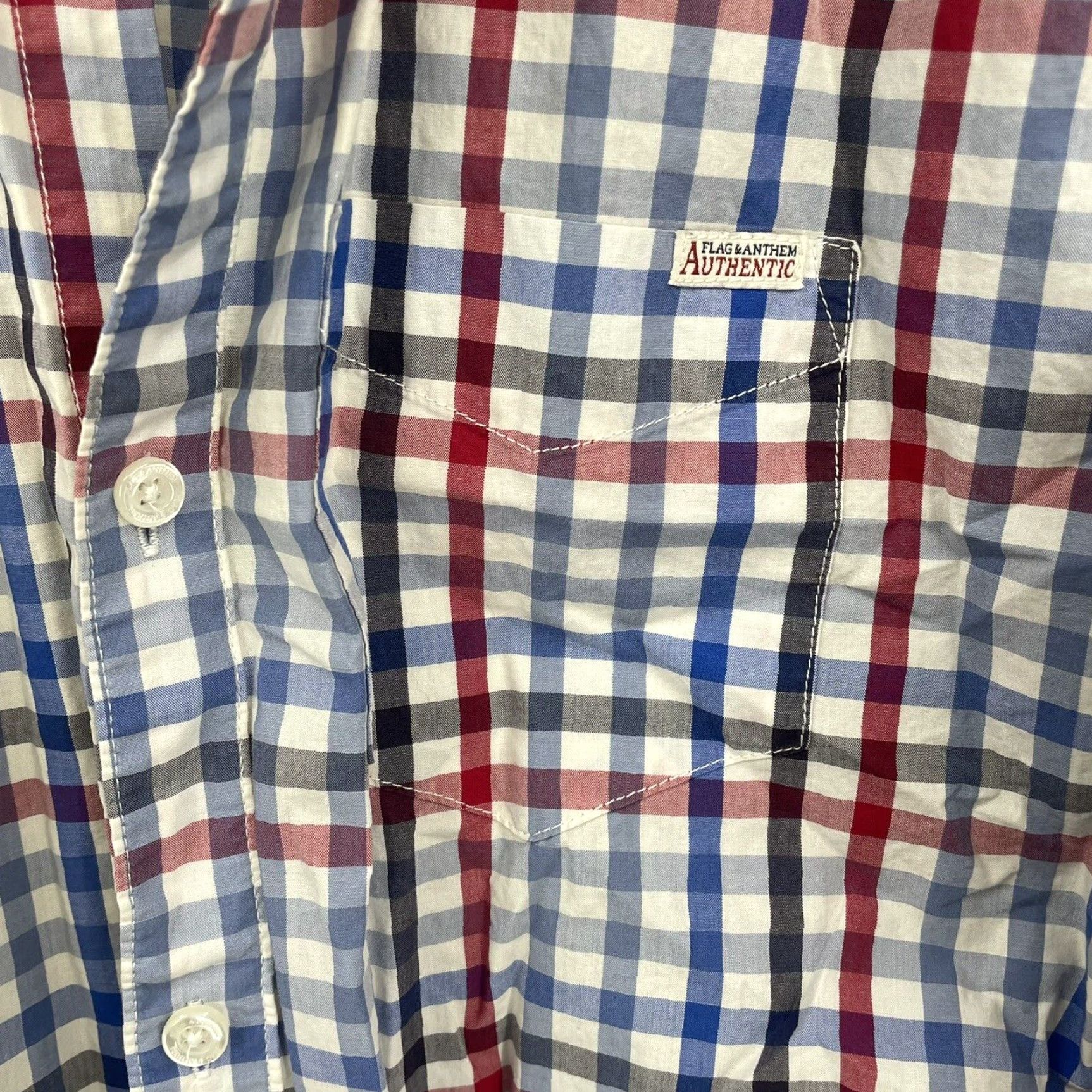 Flag & Anthem Flag & Anthem Button Down Shirt Mens Medium Checkered Western Cowboy Size US M / EU 48-50 / 2 - 6 Thumbnail
