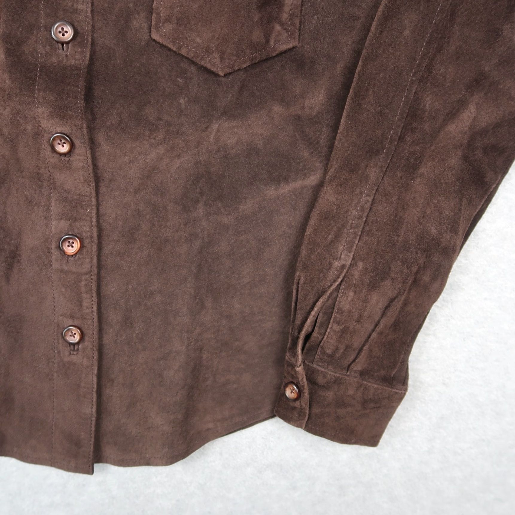 Gap VINTAGE GAP Brown Leather Suede Jacket Western Women Button Up XS Size XS / US 0-2 / IT 36-38 - 4 Thumbnail