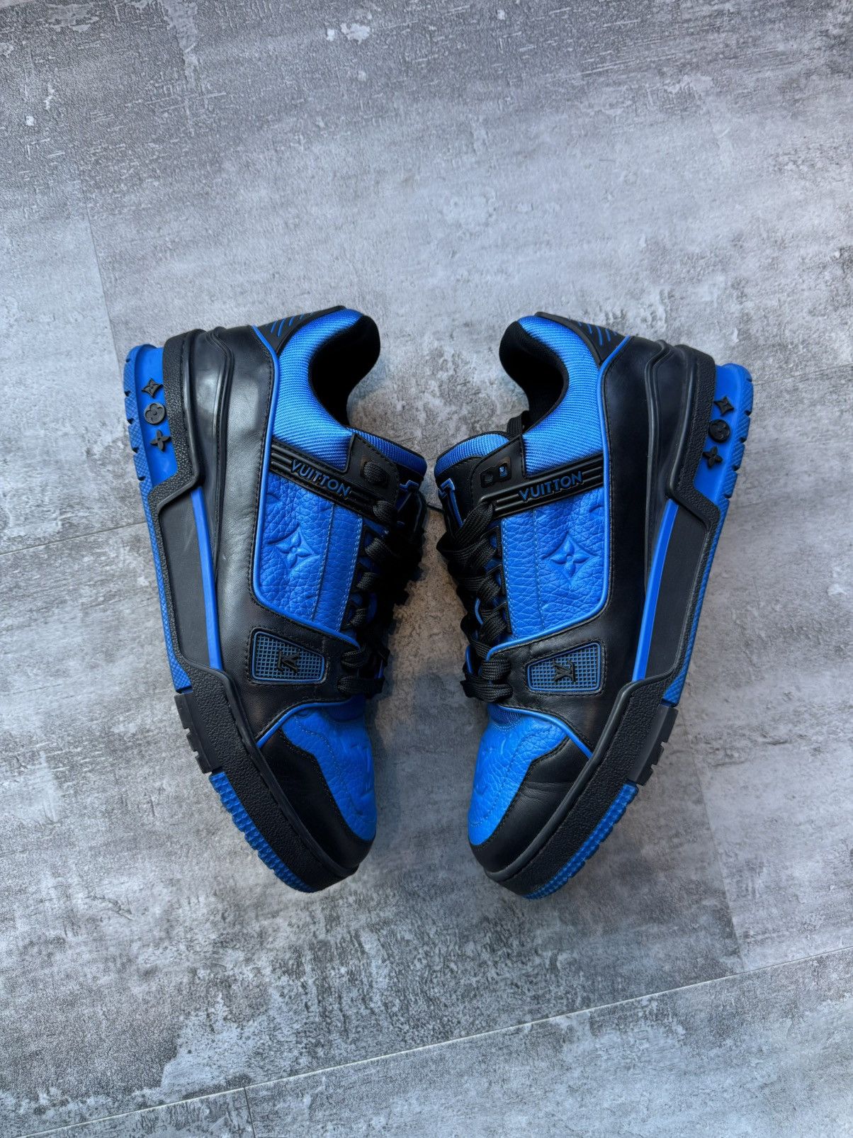 Louis Vuitton Louis Vuitton LV Trainer sneakers in black and blue calfskin Size US 8 / EU 41 - 3 Thumbnail