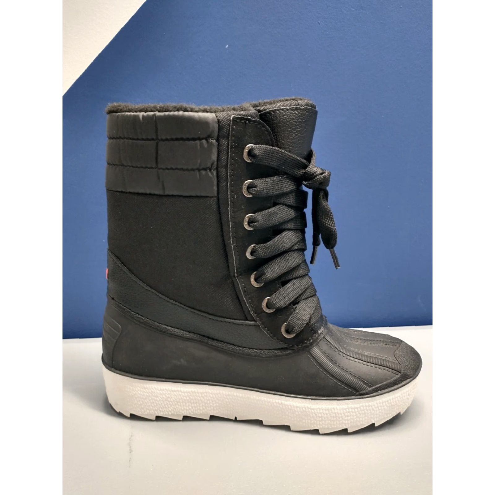 Pajar Pajar Womens Size 6 Black Duck Boots Rubber Sole Lace Up Front Zipper Only: New without Box Shoes Size US 6 / IT 36 - 3 Thumbnail