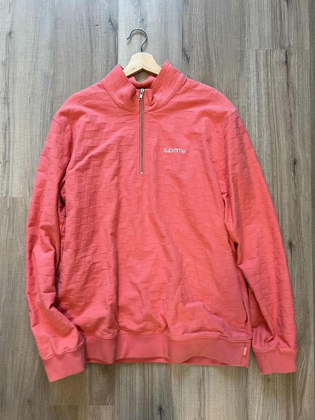 Supreme Supreme Peach Woven Half Zip Pullover Sweater Size US XL / EU 56 / 4 - 1 Thumbnail