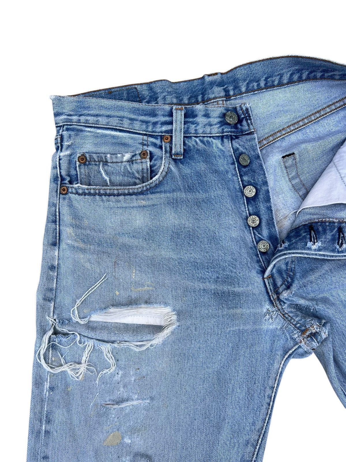 Levi's Trashed Vintage 80s Levi’s 501 Redline Selvedge Denim Jeans Size US 32 / EU 48 - 7 Thumbnail