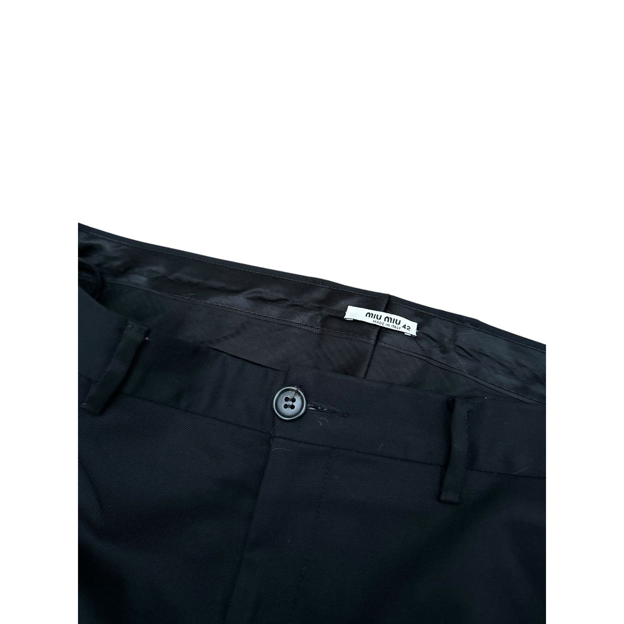 Miu Miu Grey Wool Low-Rise Flared Pants Size 28" / US 6 / IT 42 - 3 Thumbnail