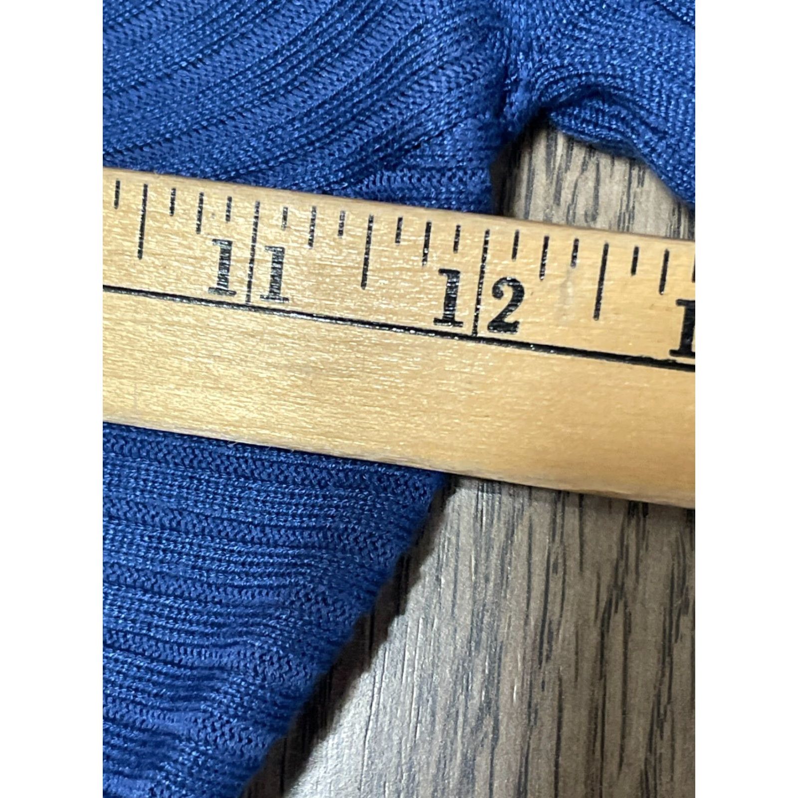 Vintage Blooming Jelly Dress Women's XL Blue Long Sleeve V-Neck Twist Front Midi Casual Bodycon - Womens Size XL / US 12-14 / IT 48-50 - 3 Thumbnail