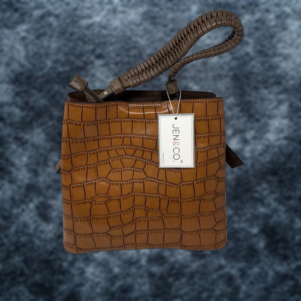 CO Jen & Co Olivia Leopard Print Contrast Hobo Shoulder Bag Purse Brown Vegan NWT Size ONE SIZE - 1 Thumbnail