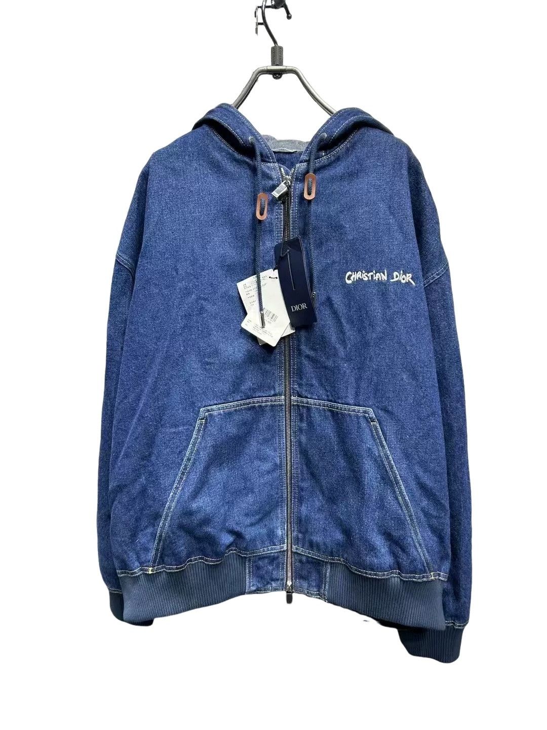 Dior Dior Embroidered Logo Zip Denim Hoodie 50 Size US M / EU 48-50 / 2 - 1 Thumbnail