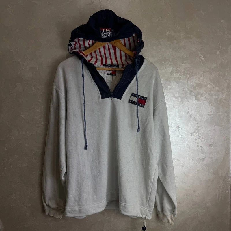 Tommy Hilfiger Tommy Hilfiger Sailing Gear Hoodie Size M Vintage Half Zip Size US M / EU 48-50 / 2 - 2 Thumbnail