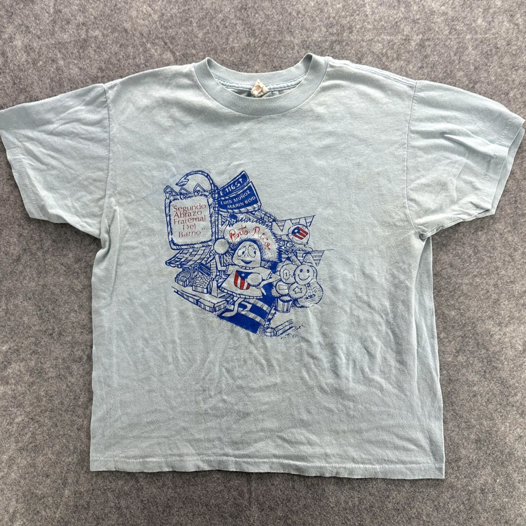 Vintage Vintage Puerto Rico Volunteer Graphic Shirt Mens Large Gray El Barrio 116 St 70s Size US L / EU 52-54 / 3 - 2 Thumbnail