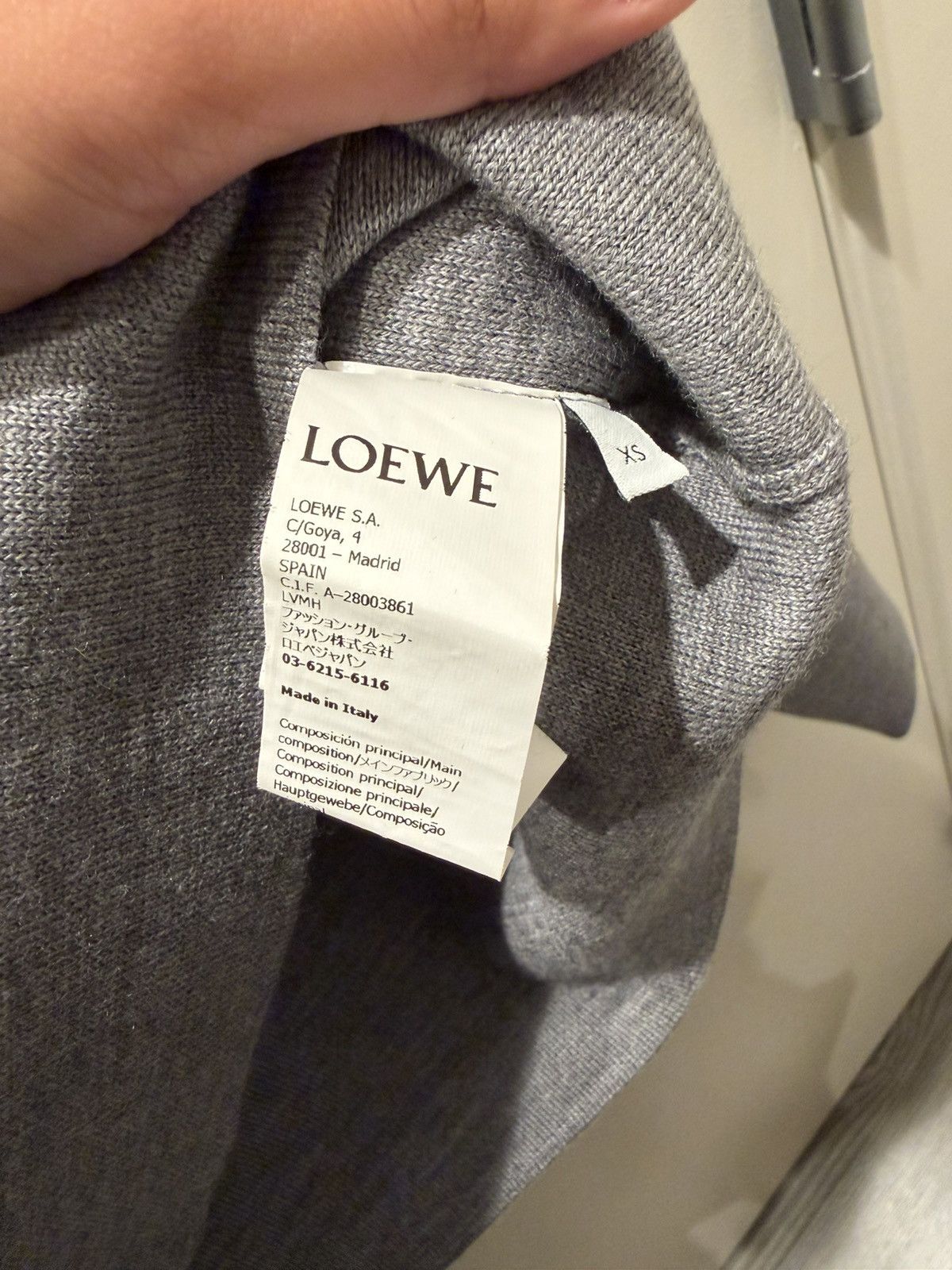 Loewe Loewe Anagram Cropped Wool-Blend Sweater — Grey Size XS / US 0-2 / IT 36-38 - 4 Thumbnail