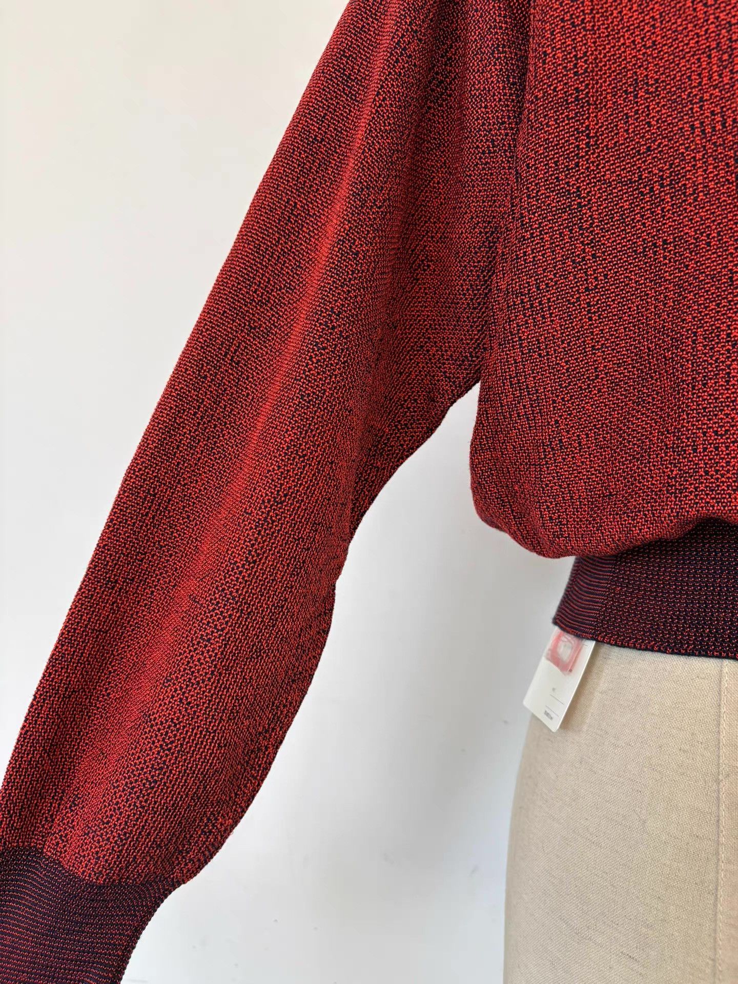 Toga Pulla Toga Pulla Women'sBurgundy Two-ToneCropped Knit Sweater Ｑ21 Size M / US 6-8 / IT 42-44 - 5 Thumbnail
