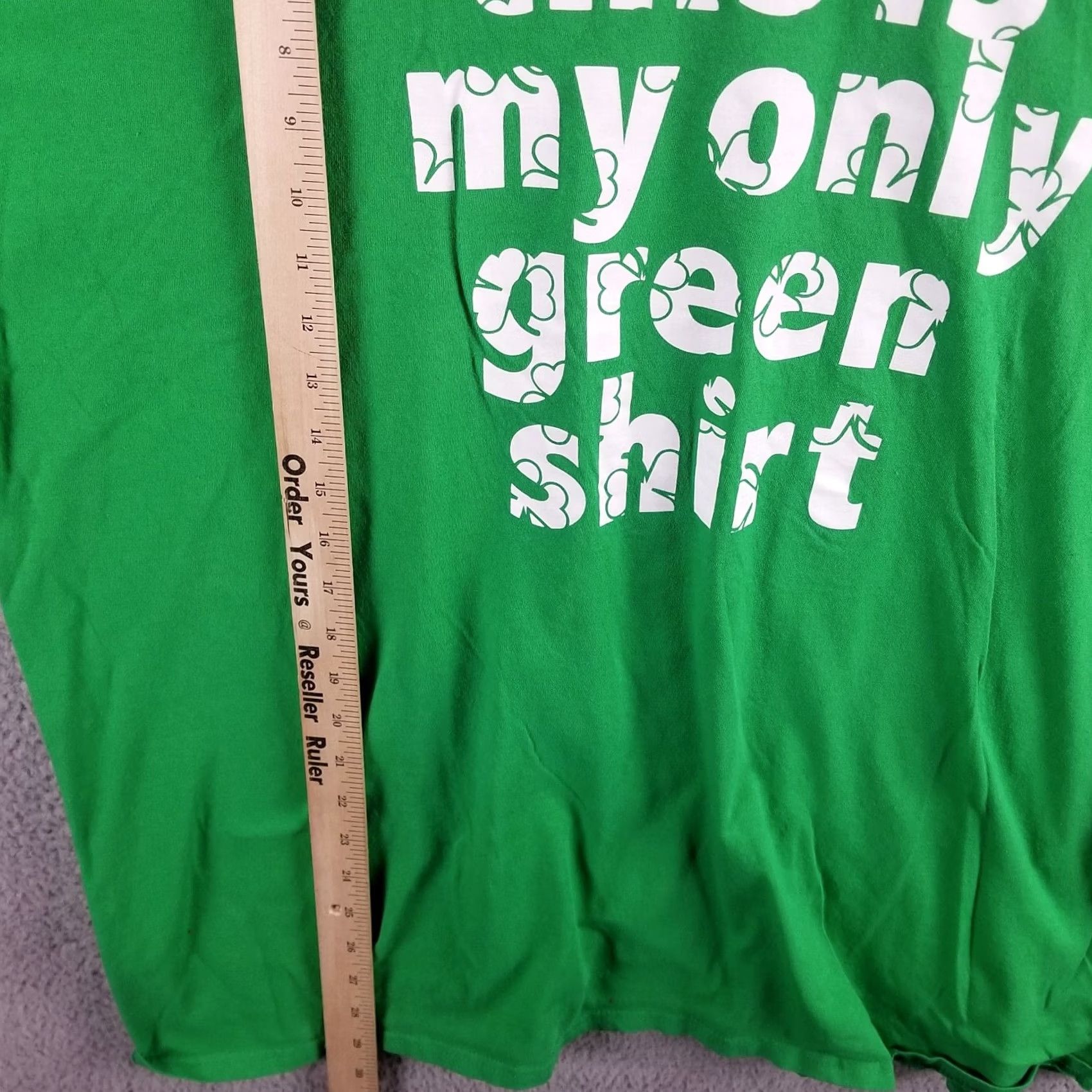 Fruit Of The Loom St. Patrick's Day Shirt Adult 2XL Green Cotton T-Shirt Logo Holiday Mens My only Green Tee Flaw Vintage No Size US XXL / EU 58 / 5 - 5 Thumbnail