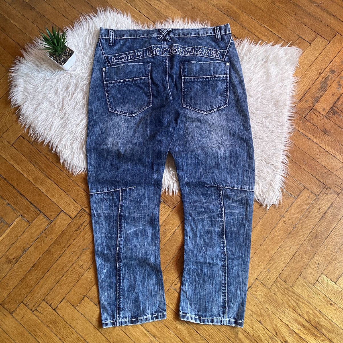 Rainbow 📌 Crazy Rainbow Y2K Avant-Garde Denim Jeans Size US 38 / EU 54 - 2 Thumbnail