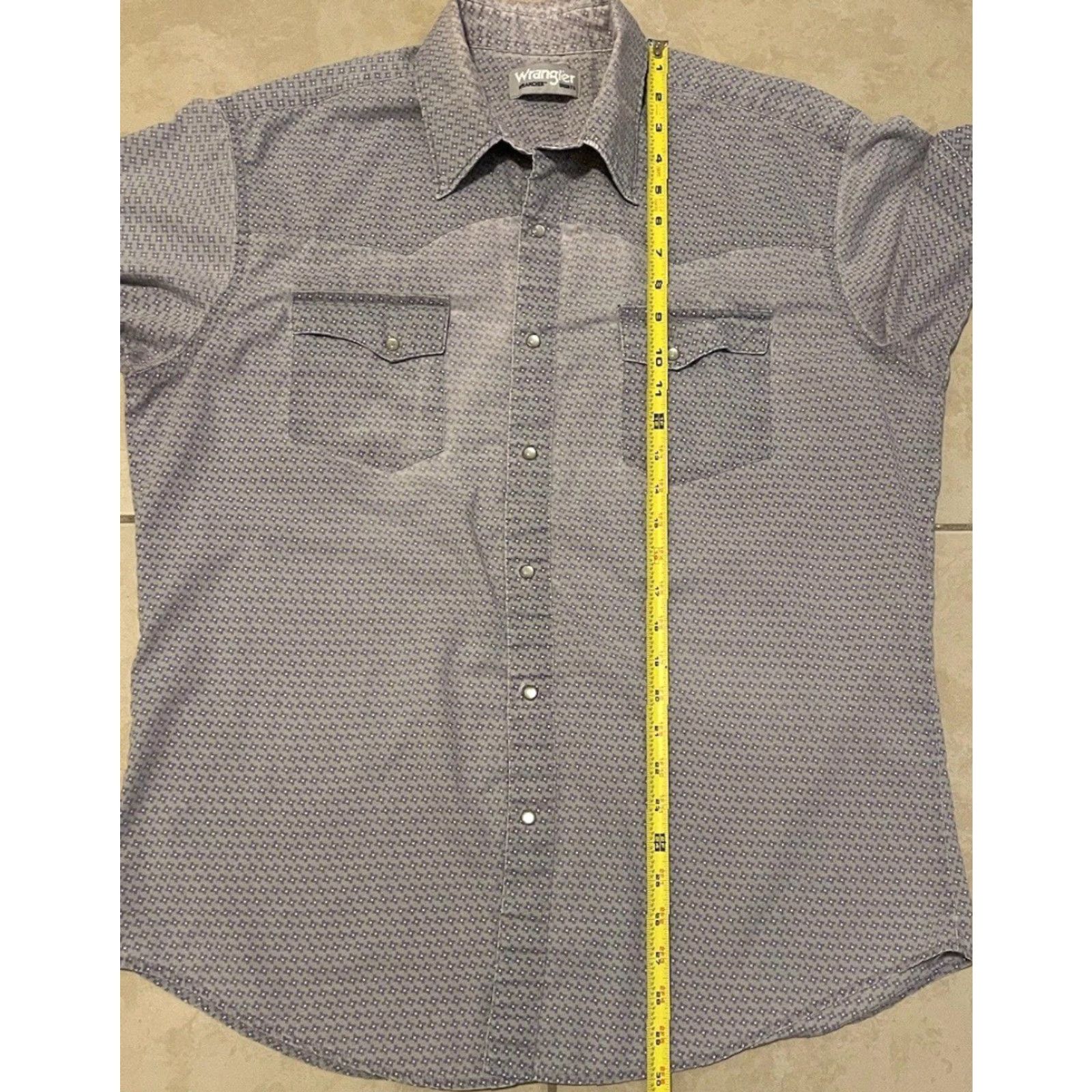 Wrangler VINTAGE Wrangler Faded Pearl Snap Shirt XL Rodeo Cowboy Western Biker Grunge 90s Size XL / US 12-14 / IT 48-50 - 8 Thumbnail