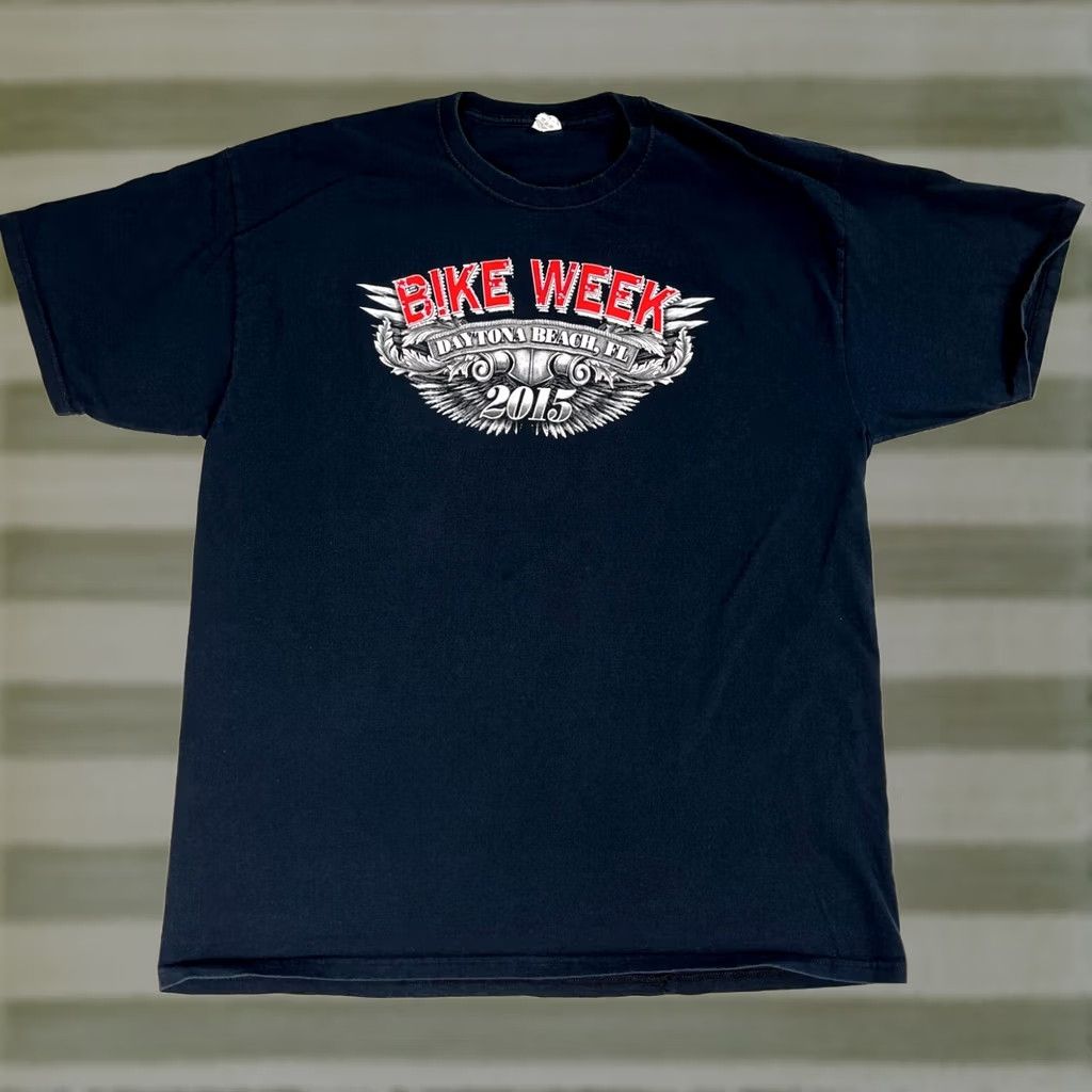 Fruit Of The Loom Fruit of the Loom T-Shirt Daytona Beach 2015 74th Bike Week Double-Sided Sz XL Black Men Shirt Size US XL / EU 56 / 4 - 1 Thumbnail