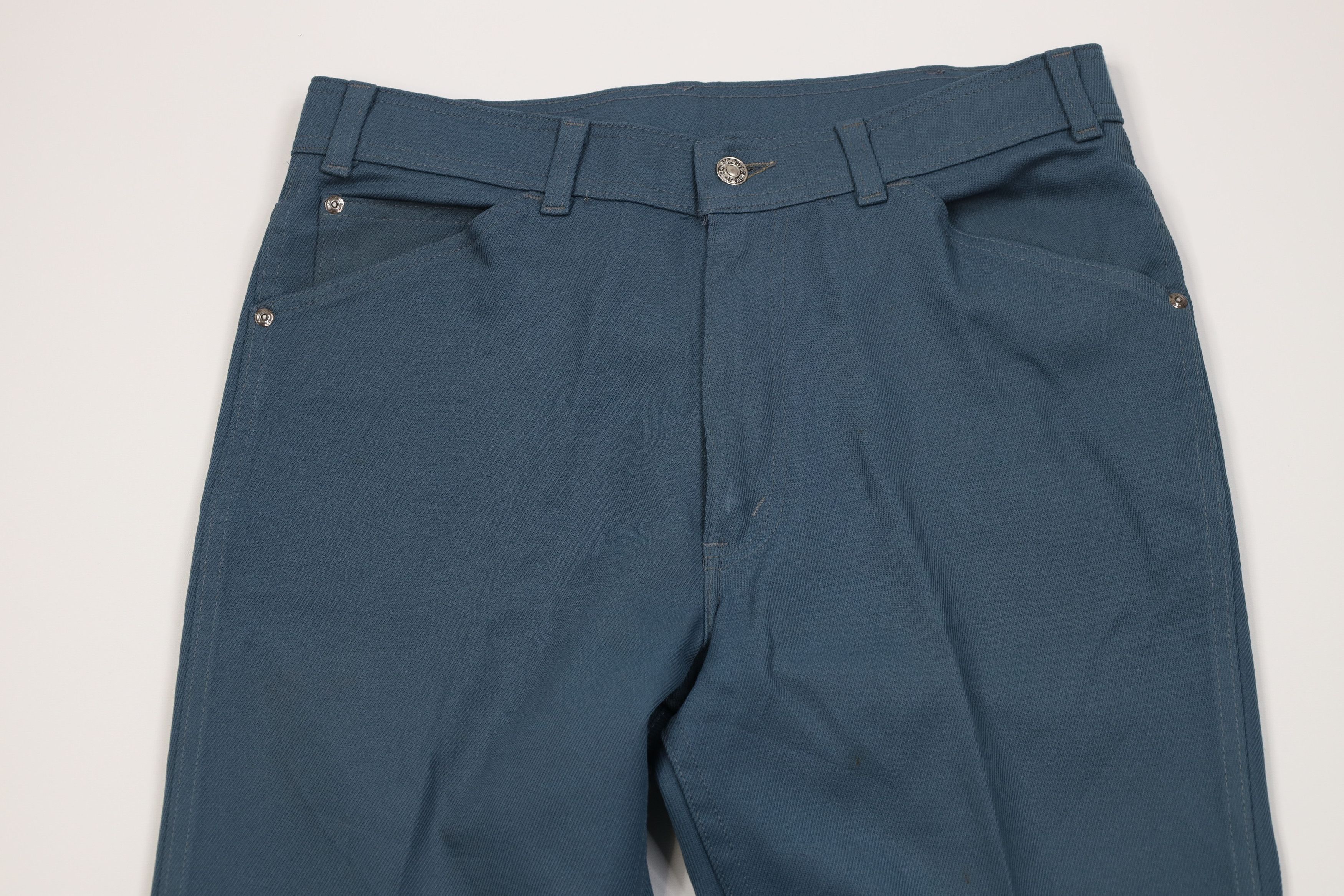 Levi's Vintage 70s Levis Knit Wide Leg Bell Bottoms Pants Blue USA Size US 32 / EU 48 - 2 Thumbnail