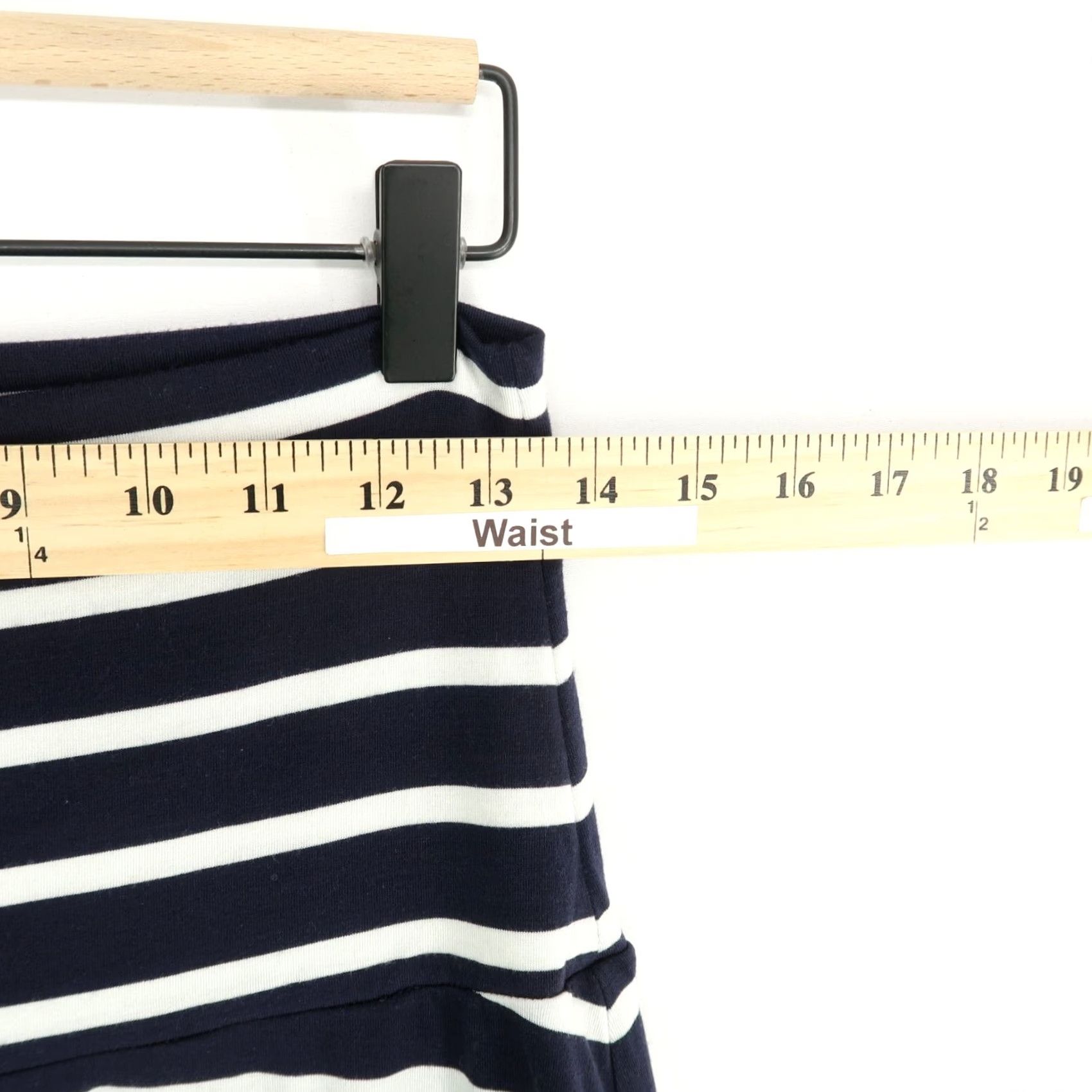 Athleta Athleta Skirt Womens S Navy Blue Striped Maxi Side Slit Tencel Lyocell Stretch Size 28" / US 6 / IT 42 - 4 Thumbnail