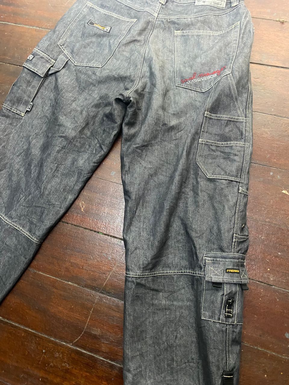 Other Freaky massive distressed denim baggy cargo pants Size US 36 / EU 52 - 12 Thumbnail