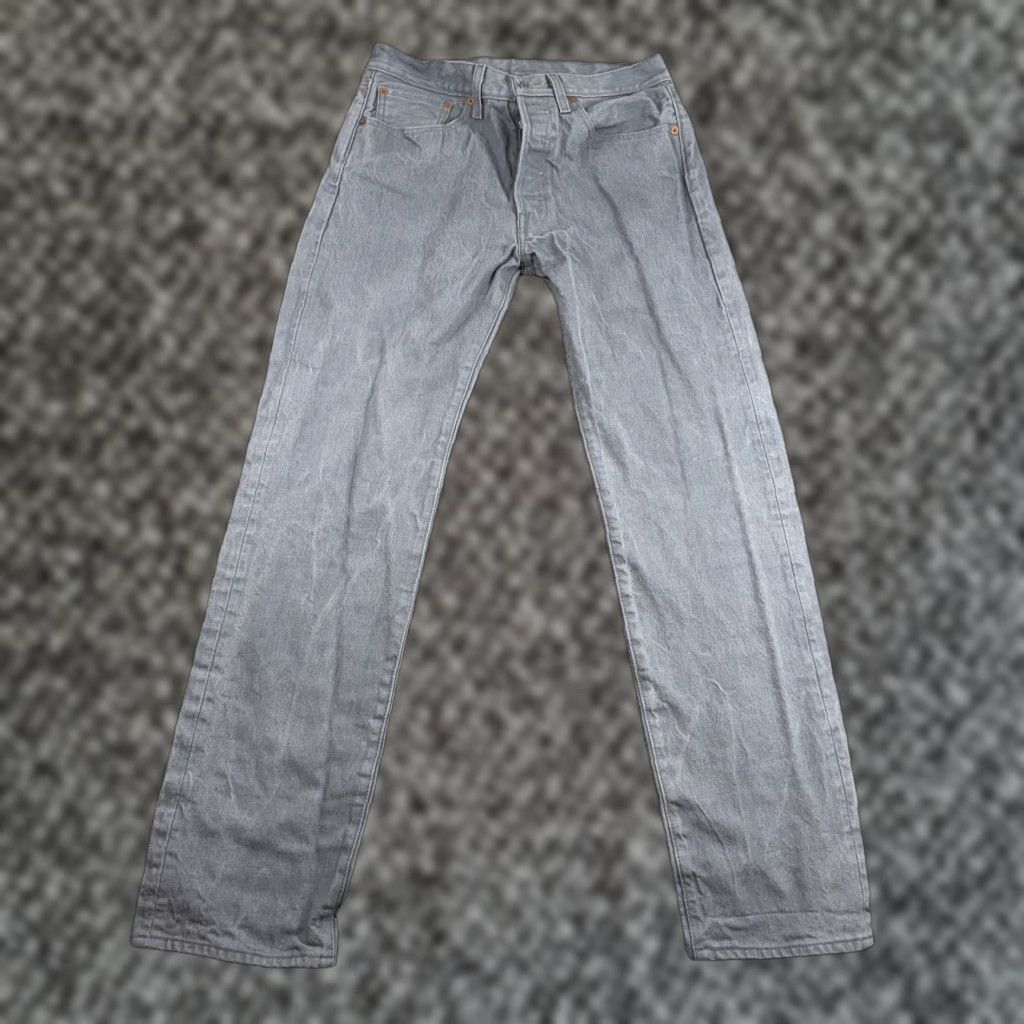 Levi's Levi's 501 Straight Jeans Mens 31x33 Gray Denim Button Fly Casual Straight Fit Regular 5-Pocket Design Cotton Size US 31 - 1 Thumbnail