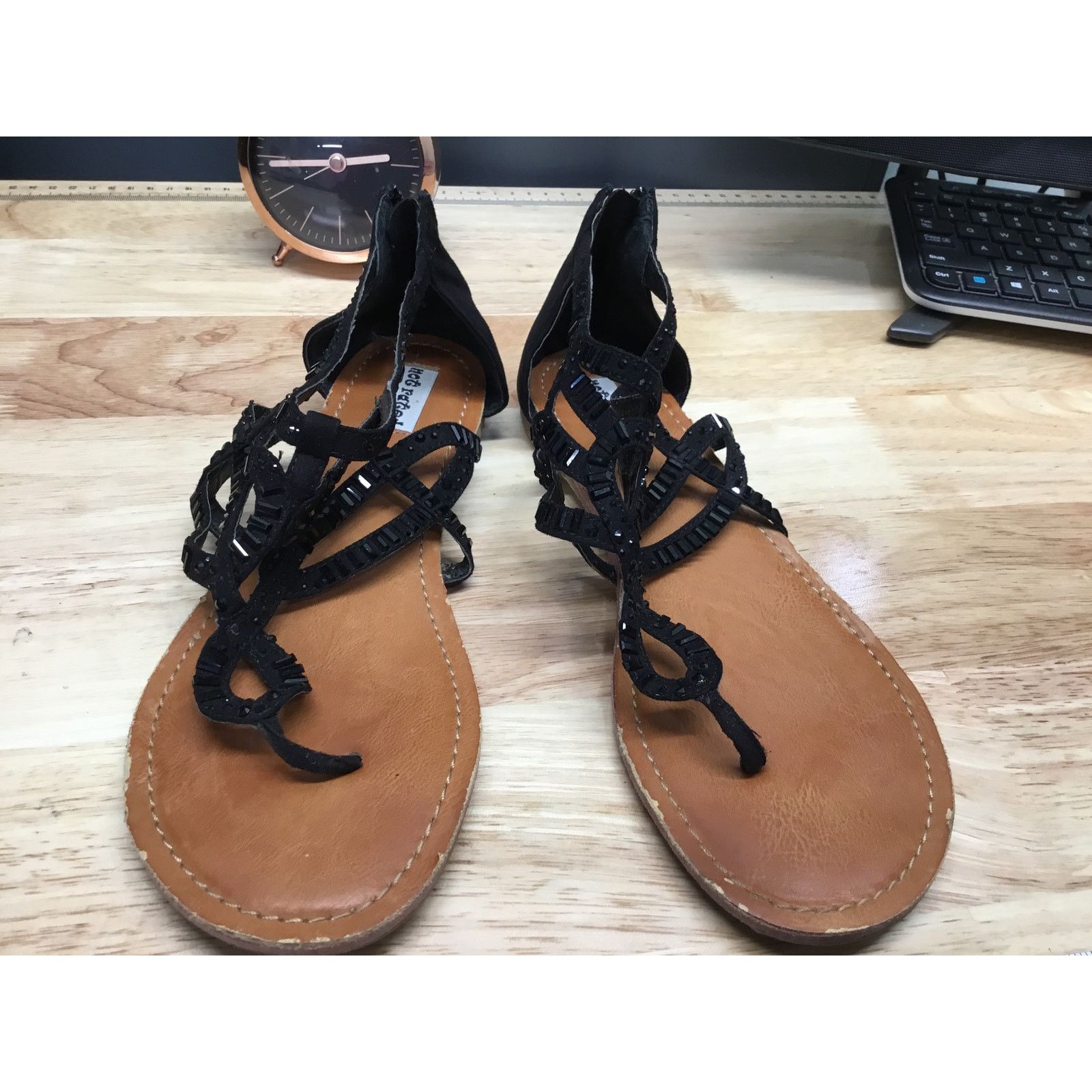 The Unbranded Brand Not Rated Women's 9 Black Slip-On Zipper Thong Dress Sandals Size US 9 / IT 39 - 1 Thumbnail