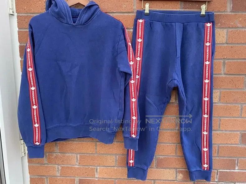 Dsquared2 Dsquared2 Blue Hoodie With Red Stripes. Size US S / EU 44-46 / 1 - 1 Thumbnail