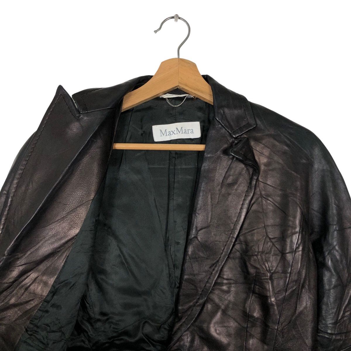 Japanese Brand 🔥Vintage Leather Biker Jacket Max Mara Size US M / EU 48-50 / 2 - 10 Thumbnail