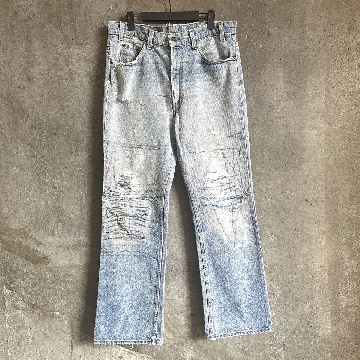 Levi's 80’s THRASHED Levi’s 517 Orange Tab Flared Denim Size US 34 / EU 50 - 5 Thumbnail