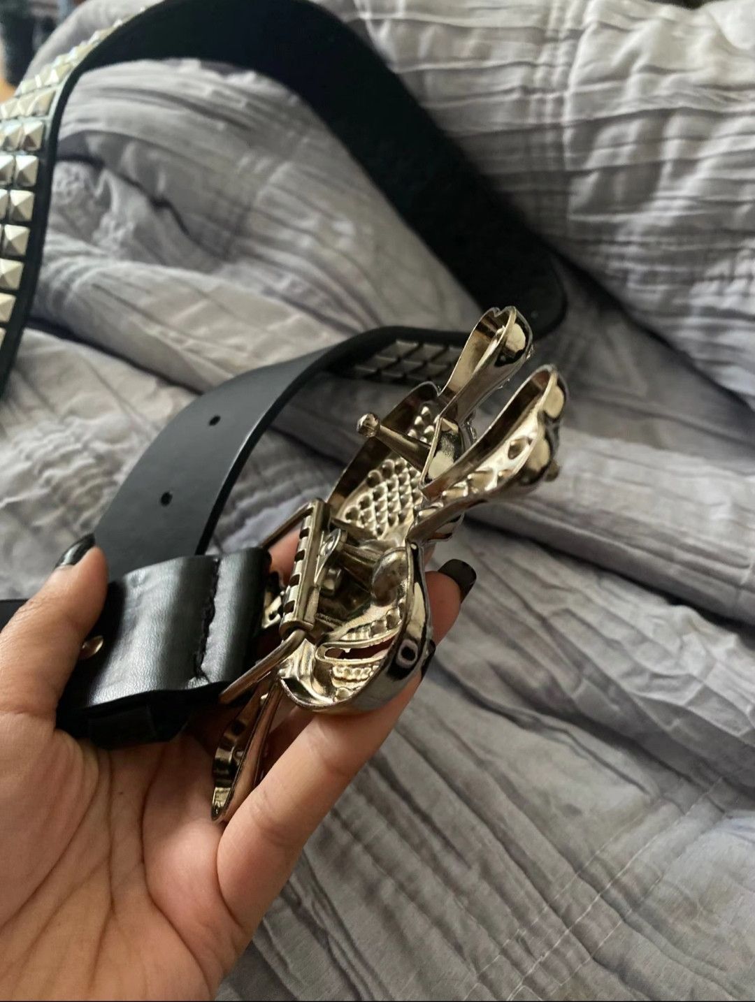 Japanese Brand Blink2 Skulls buckle with Stud Belt Size ONE SIZE - 6 Thumbnail