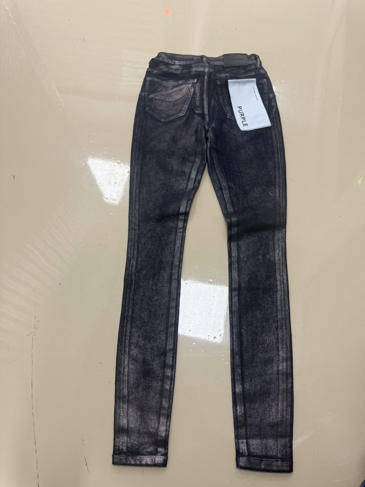 Other Purple Brand Skinny Silver Foil Jeans Size 26" / US 2 / IT 38 - 5 Thumbnail