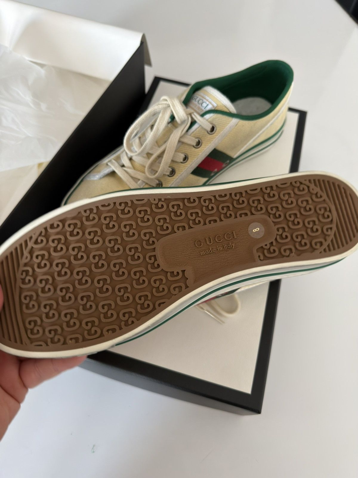 Gucci GUCCI Tennis 1977 distressed GG Canvas Web Mens Size 8 Size US 8 / EU 41 - 6 Thumbnail