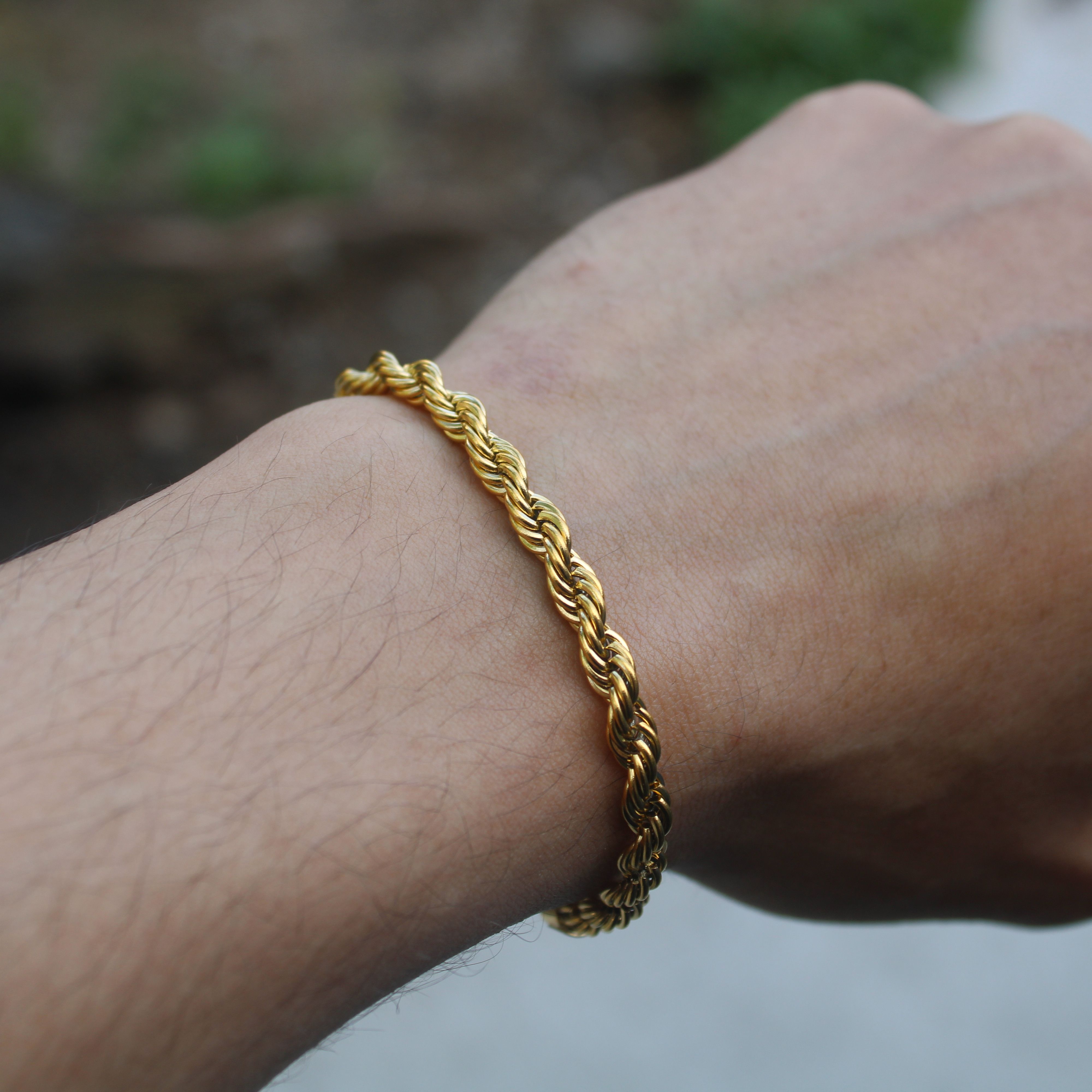 Jewelry × Vintage Gold 5mm Rope Bracelet 7"/ 8" Size ONE SIZE - 2 Thumbnail