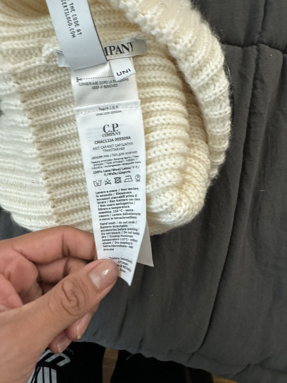 C.P. Company C.P Company Beanie Off-White Size ONE SIZE - 3 Thumbnail