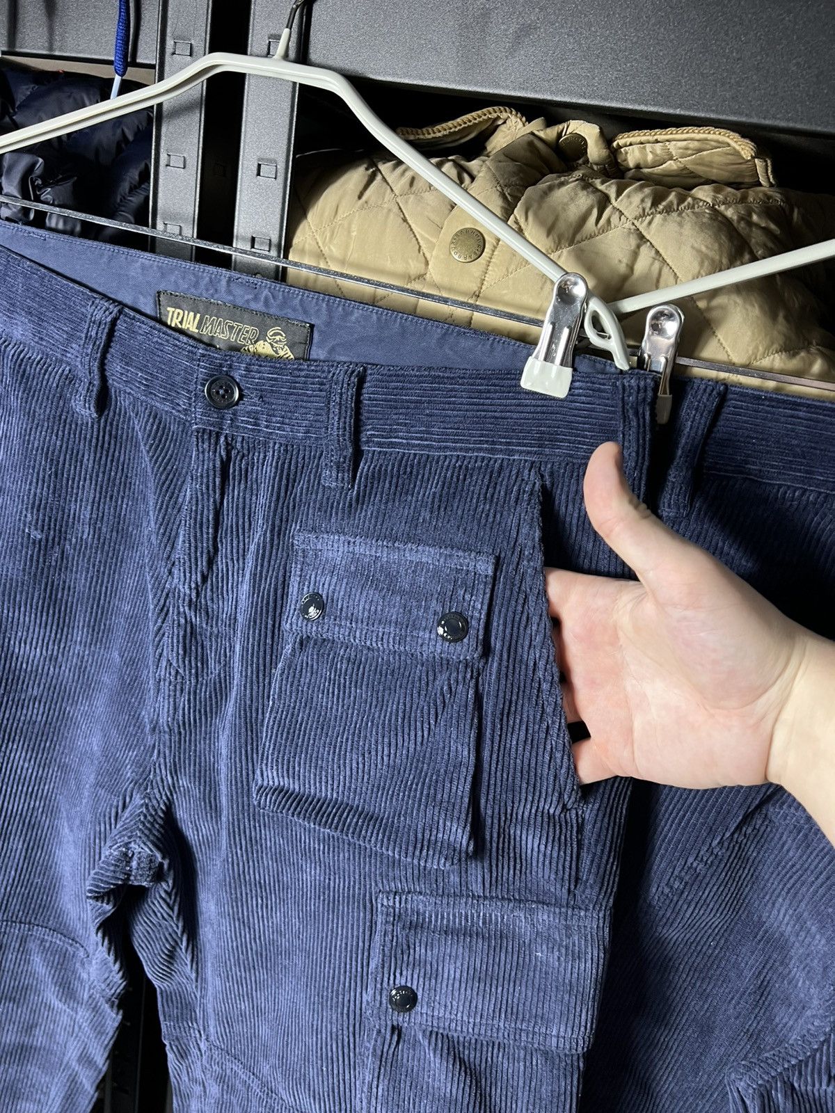 Belstaff NWT Belstaff Trailmaster Cargo Pants Military Corduroy Navy Size US 33 - 10 Thumbnail