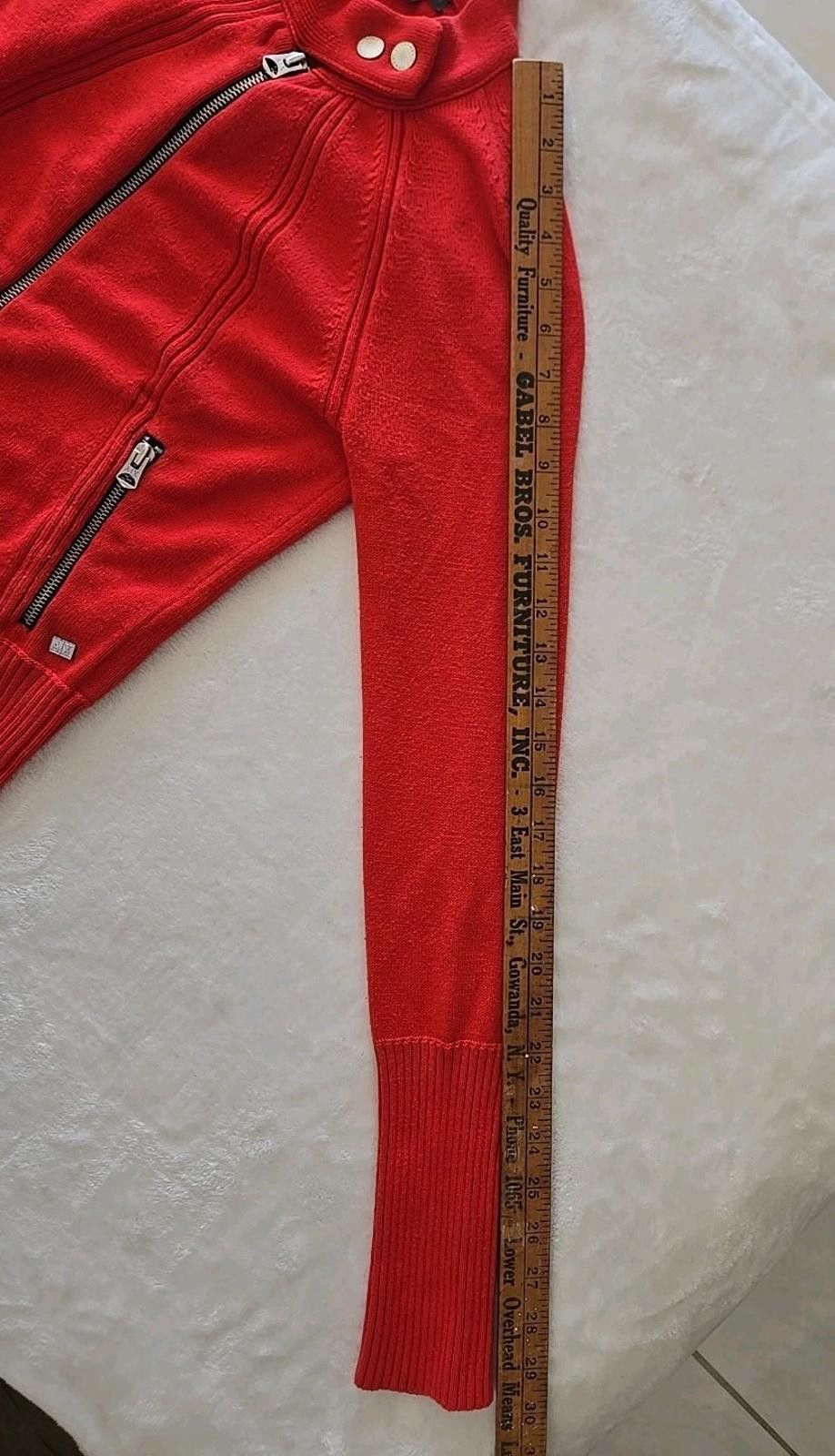 Armani Exchange Armani Exchange A|X Red Knit Zip Up Cardigan Sweater Jacket Size S / US 4 / IT 40 - 8 Thumbnail
