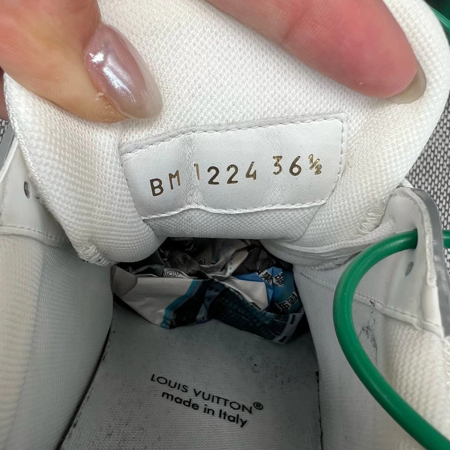 Louis Vuitton LV Trainer White Gray Denim 36.5 2x Worn Size US 5.5 / IT 35.5 - 7 Thumbnail